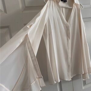 Nanette Lepore Cream Backless Dolman Sleeve Blouse